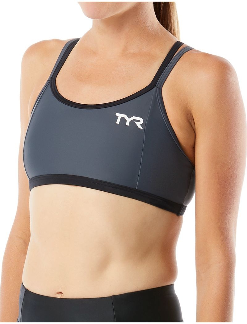 Soutien Gorge Sport Tyr Thin Brides Tri Femme Grise Foncé Noir | 26142246YRV