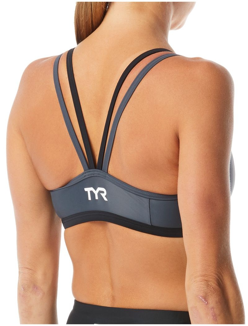 Soutien Gorge Sport Tyr Thin Brides Tri Femme Grise Foncé Noir | 26142246YRV