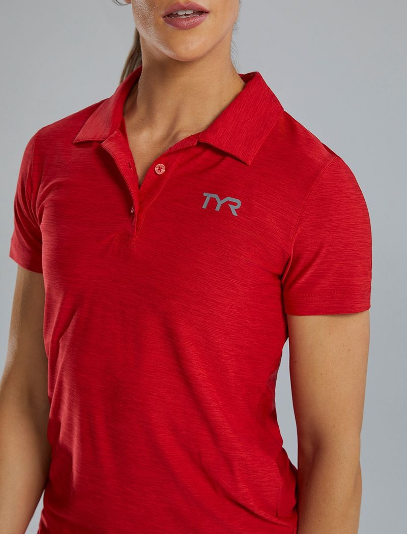 Polo Tyr Climadry? Corta Sleeve Femme Rouge | 89975023NEL