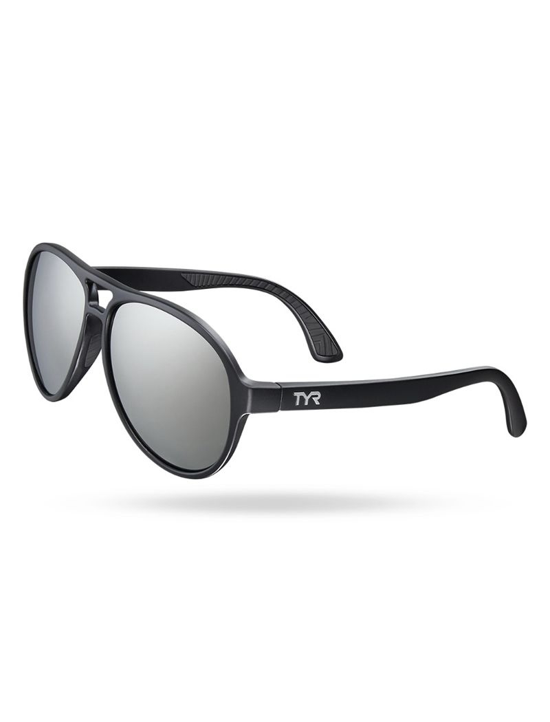 Lunette de Soleil Tyr Goldenwest Aviator Hts Polarized Homme Argent Noir | 00670423QKD