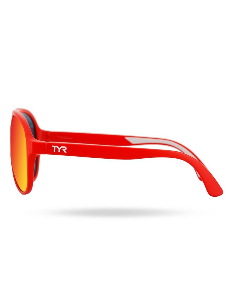 Lunette de Soleil Tyr Goldenwest Xl Aviator Hts Polarized Homme Rouge Orange | 17127876GSX