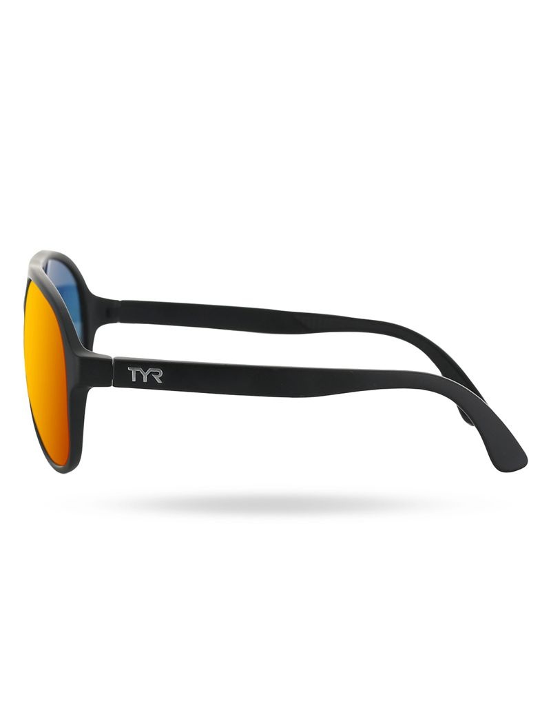 Lunette de Soleil Tyr Goldenwest Xl Aviator Hts Polarized Homme Orange Noir | 22419628MJY