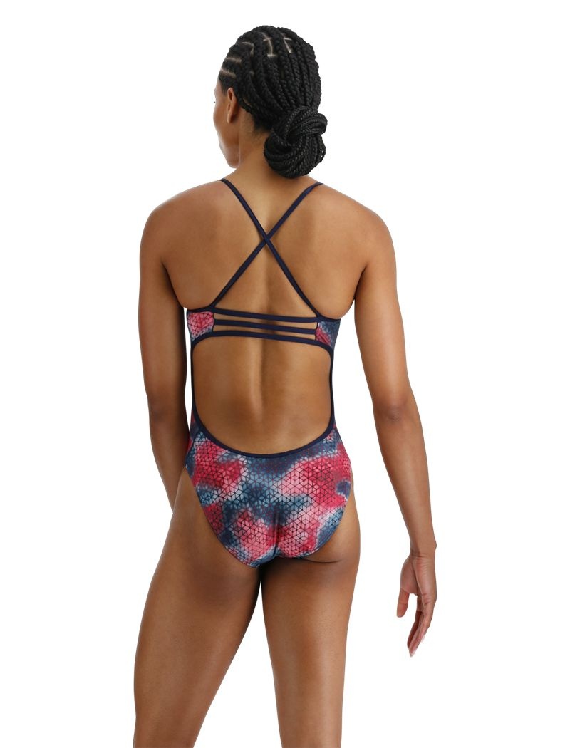 Maillot de Bain Tyr Durafast Elite? Trinityfit Starhex Femme Rouge Multicolore | 12100916YJP