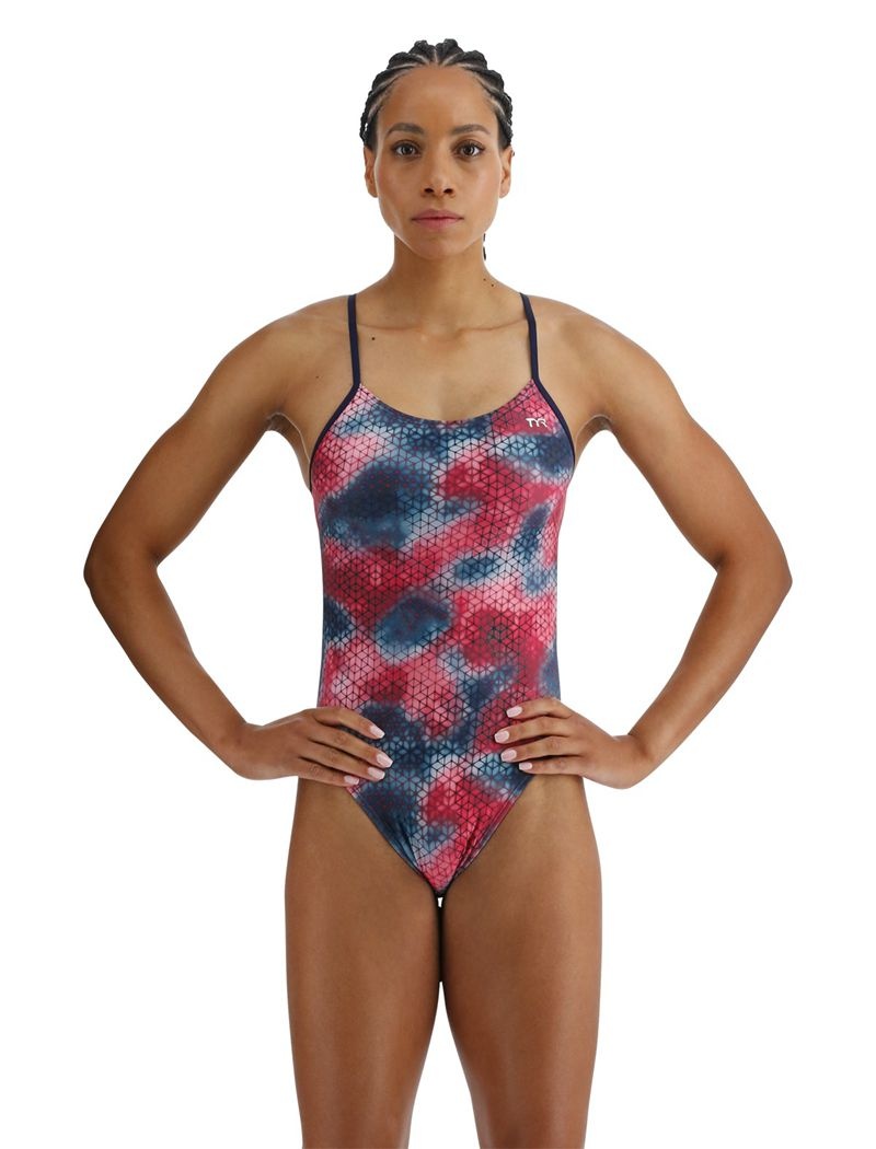 Maillot de Bain Tyr Durafast Elite? Cutoutfit Starhex Femme Rouge Multicolore | 59331109STZ