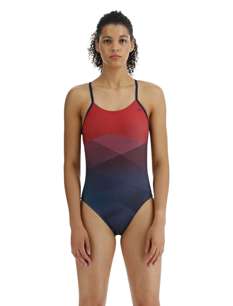 Maillot de Bain Tyr Durafast Elite? Cutoutfit Forge Femme Rouge Multicolore | 60471259ZMN