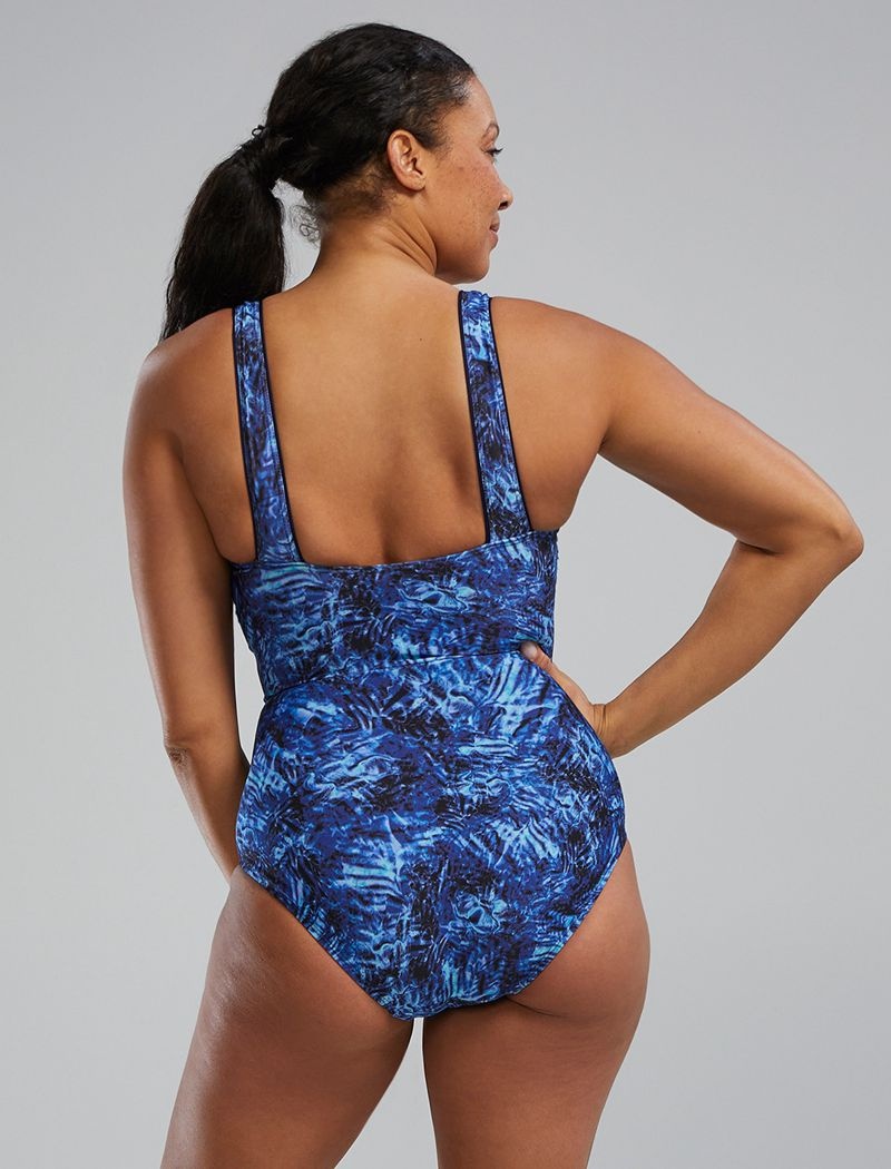 Maillot de Bain Tyr Durafast Elite? Square Neck Controlfit Expression Femme Bleu Marine Bleu | 93187232POI