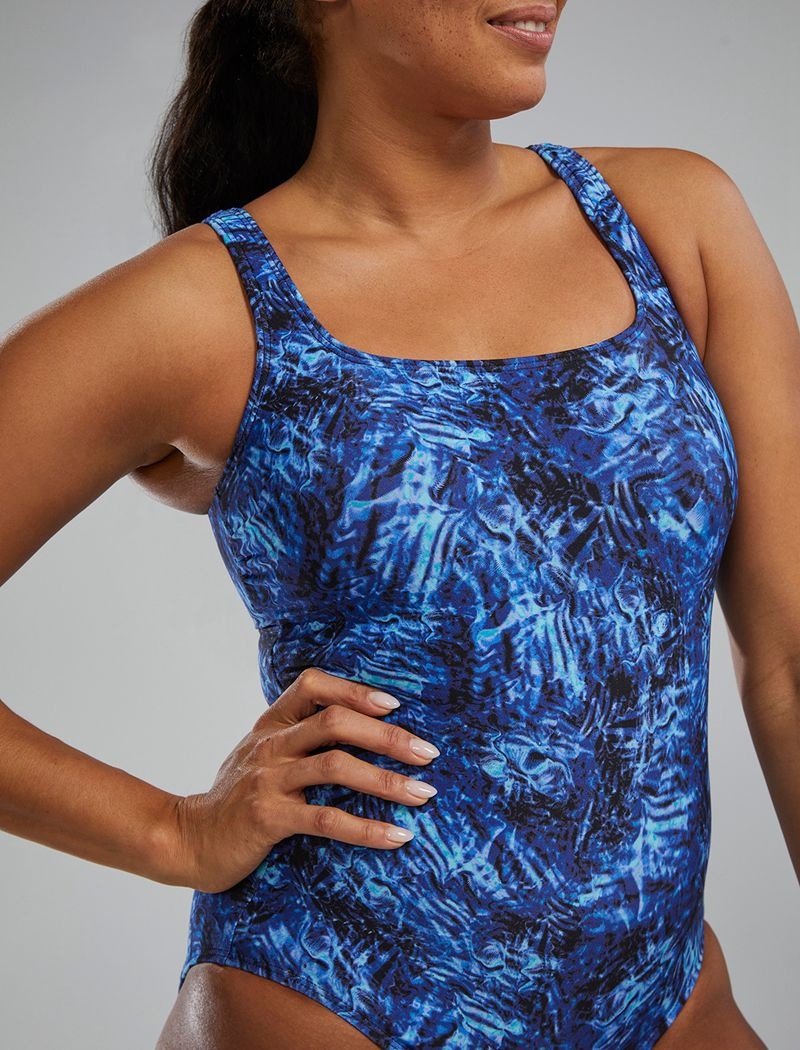 Maillot de Bain Tyr Durafast Elite? Scoop-neck Controlfit Expression Femme Bleu Marine Bleu | 32826786RKH