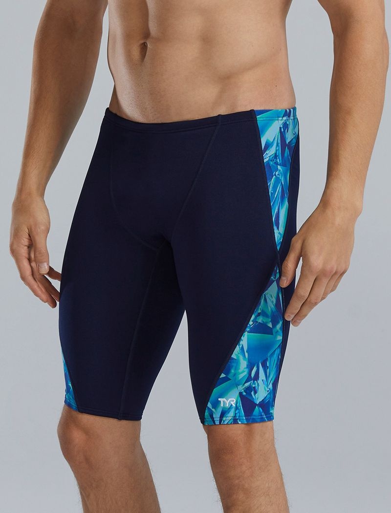 Maillot de Bain Tyr Durafast Elite? Blade Splice Jammer Crystalized Homme Bleu Vert | 22856730UJL