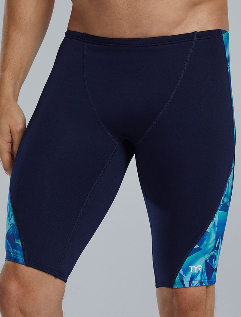 Maillot de Bain Tyr Durafast Elite? Blade Splice Jammer Crystalized Homme Bleu Vert | 22856730UJL