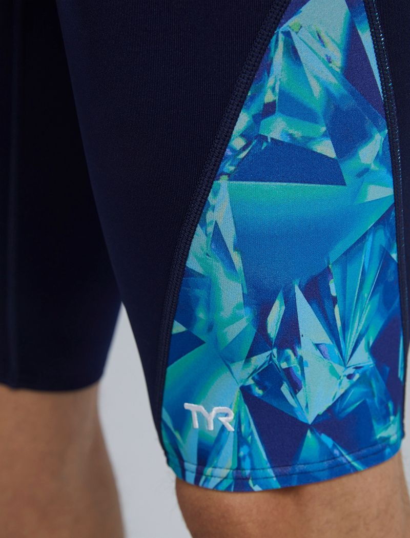 Maillot de Bain Tyr Durafast Elite? Blade Splice Jammer Crystalized Homme Bleu Vert | 22856730UJL