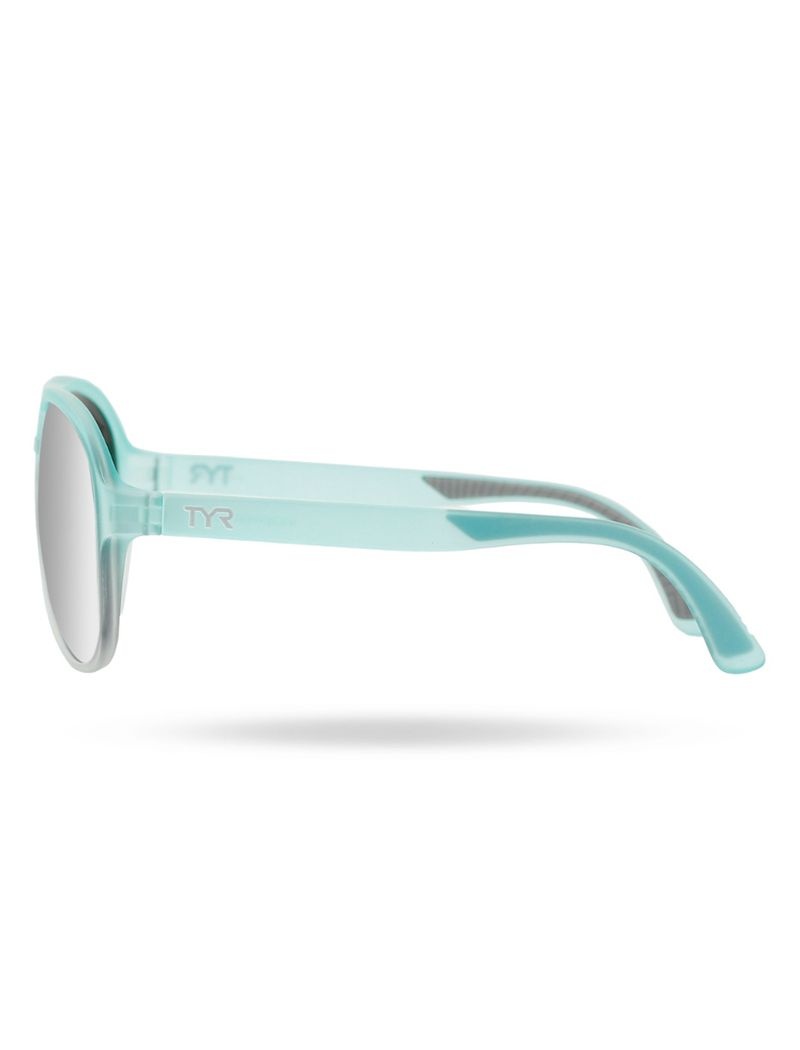 Lunette de Soleil Tyr Goldenwest Xl Aviator Hts Polarized Homme Turquoise Argent | 05294507YEH