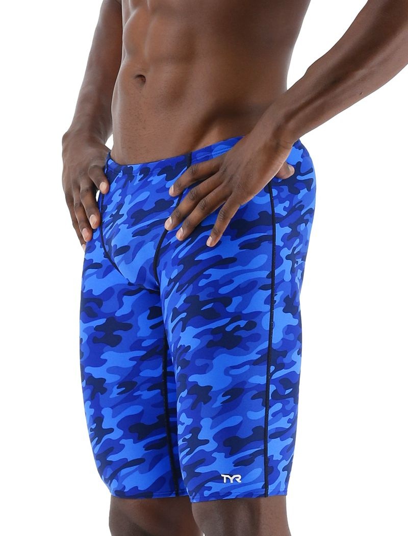 Maillot de Bain Tyr Durafast Elite? Jammer Camo Homme Bleu | 24495844QYK