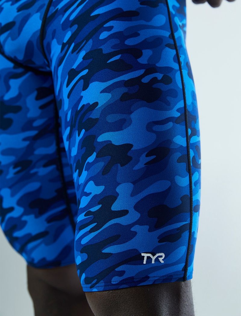 Maillot de Bain Tyr Durafast Elite? Jammer Camo Homme Bleu | 24495844QYK