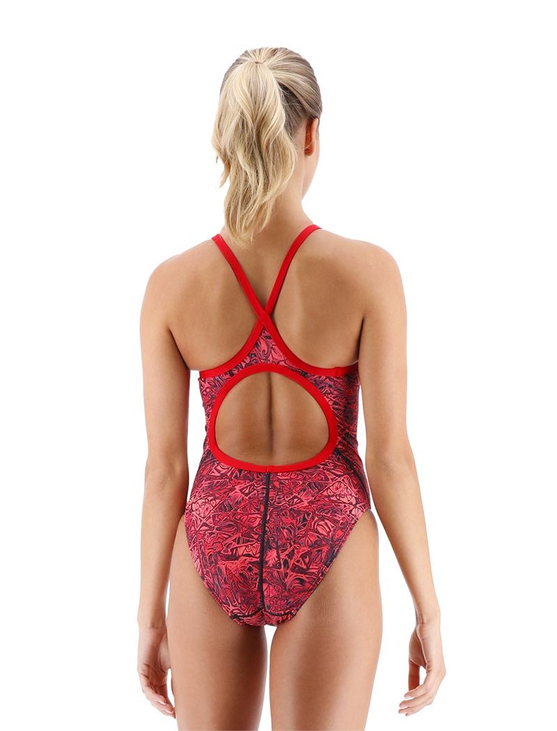 Maillot de Bain Tyr Durafast Lite? Diamondfit Nebulous Femme Rouge | 40332846HLZ