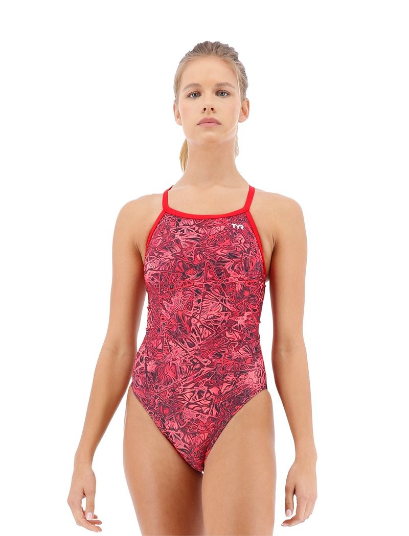 Maillot de Bain Tyr Durafast Lite? Diamondfit Nebulous Femme Rouge | 40332846HLZ