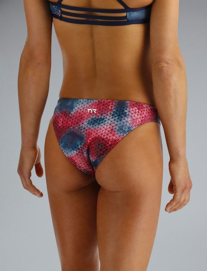 Bas de Bikini Tyr Durafast Elite? Classiche Mini Starhex Femme Rouge Multicolore | 76245970VHE