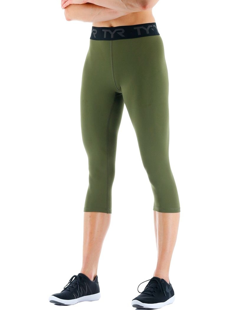 Leggings Tyr Base Kinetic? Mid-rise Logo 18 Femme Vert Olive | 86474561KHG