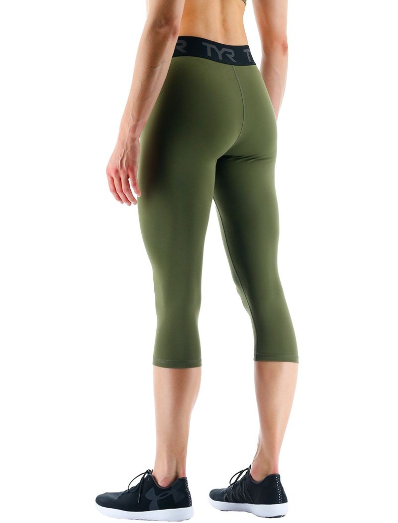 Leggings Tyr Base Kinetic? Mid-rise Logo 18 Femme Vert Olive | 86474561KHG