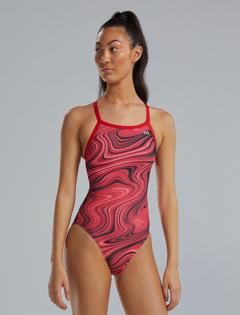 Maillot de Bain Tyr Durafast Elite? Diamondfit Vitality Femme Rouge | 33217188RTR