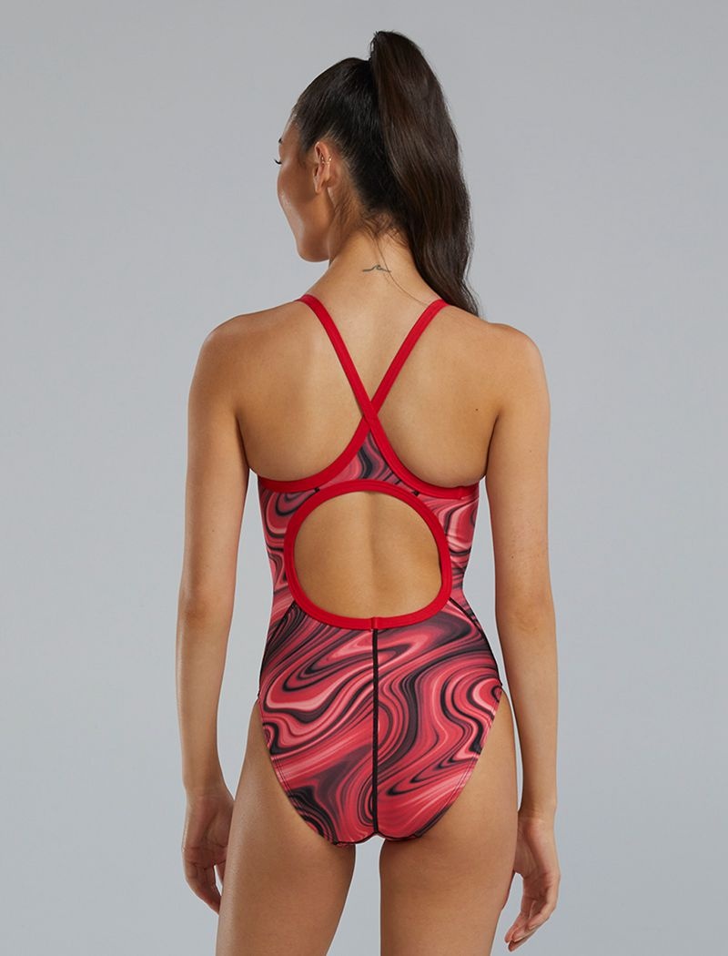 Maillot de Bain Tyr Durafast Elite? Diamondfit Vitality Femme Rouge | 33217188RTR