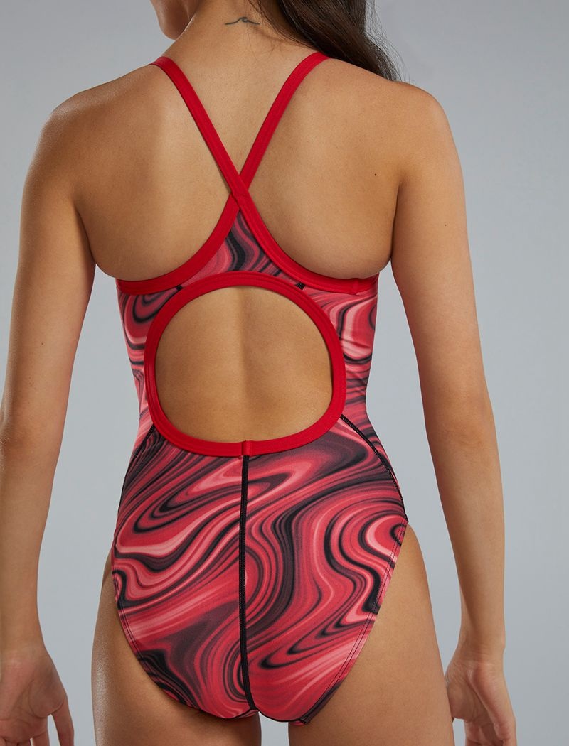 Maillot de Bain Tyr Durafast Elite? Diamondfit Vitality Femme Rouge | 33217188RTR