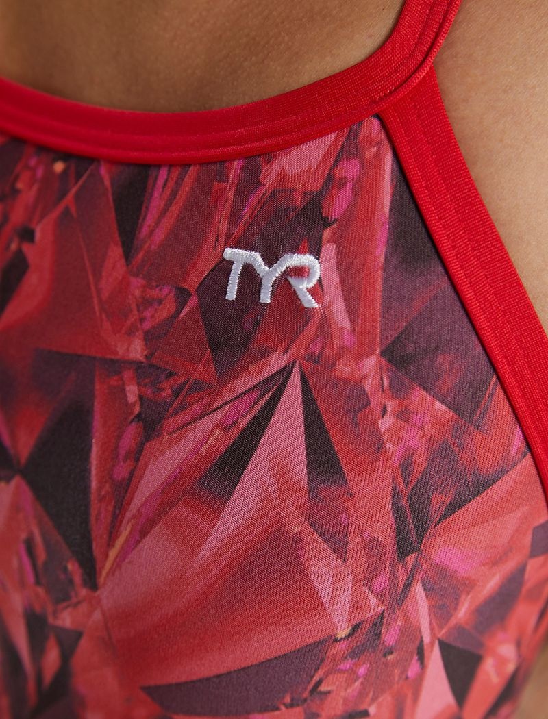 Maillot de Bain Tyr Durafast Elite? Diamondfit Crystalized Femme Rouge | 34681579FOW