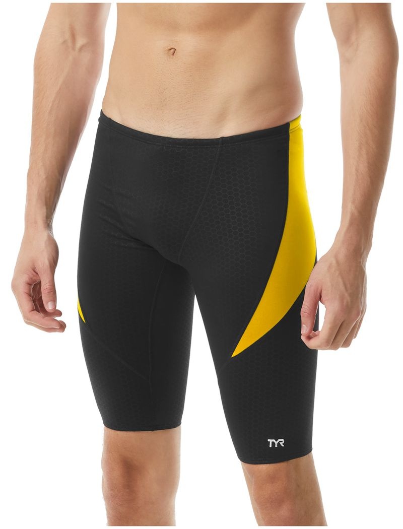 Maillot de Bain Tyr Durafast Elite? Curve Splice Jammer Hexa Homme Noir Jaune | 73564171EKS