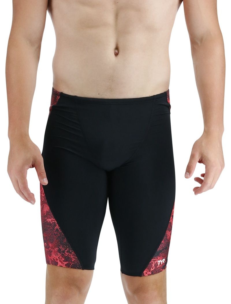 Maillot de Bain Tyr Durafast Lite? Blade Splice Jammer Diploria Homme Noir Rouge | 21884973CNB