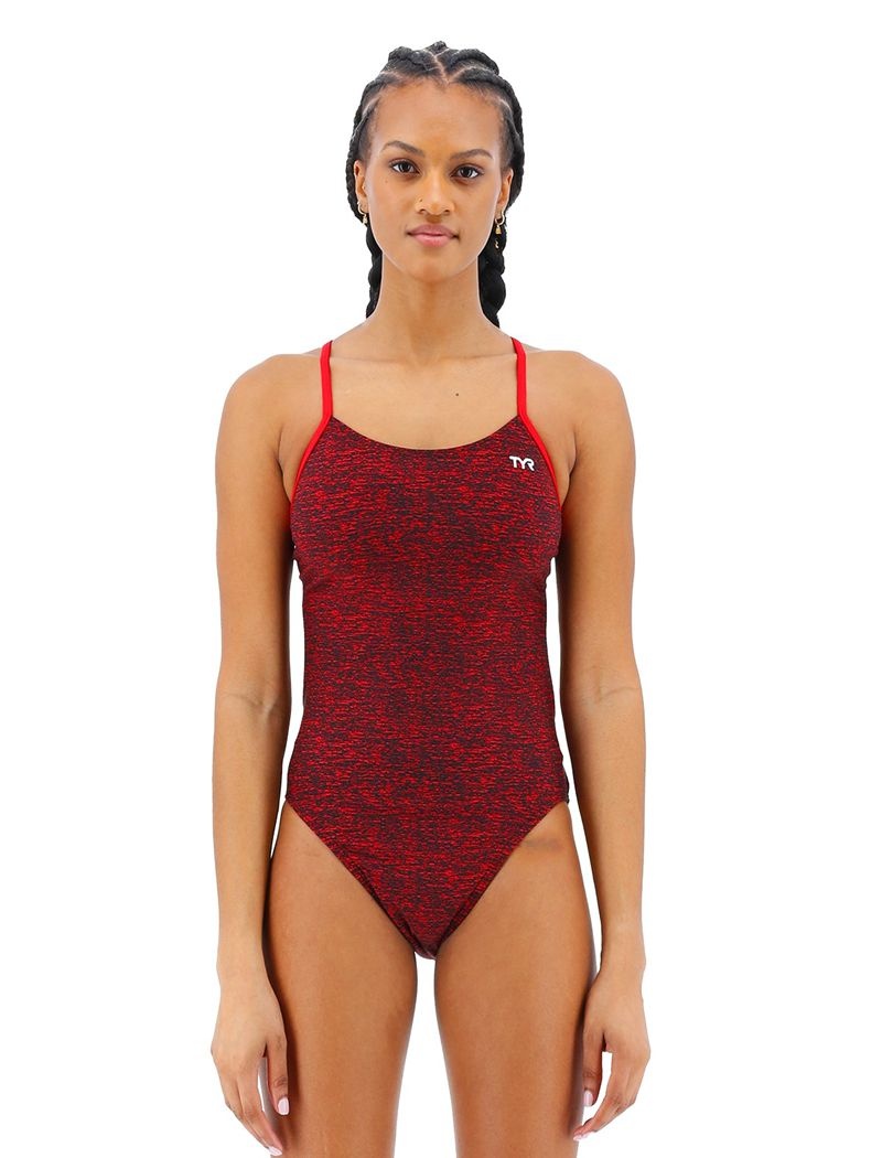 Maillot de Bain Tyr Durafast Elite? Cutoutfit Lapped Femme Rouge | 72867146ZHC