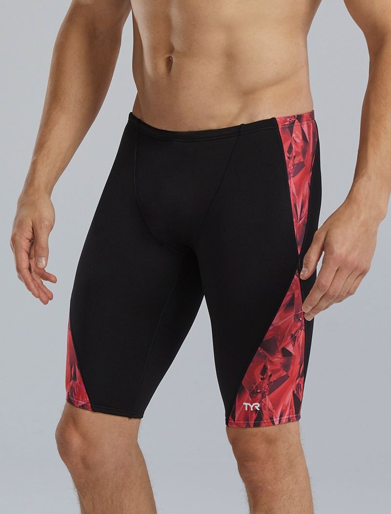 Maillot de Bain Tyr Durafast Elite? Blade Splice Jammer Crystalized Homme Noir Rouge | 63356562MYE