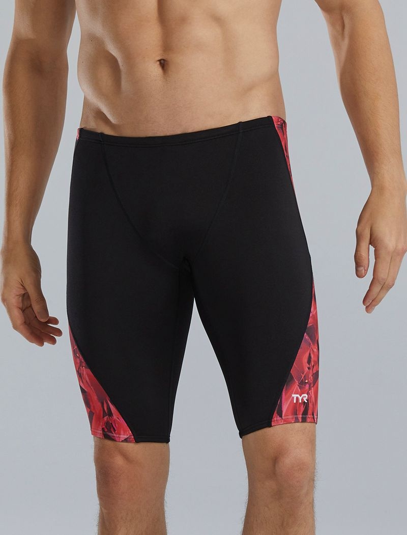 Maillot de Bain Tyr Durafast Elite? Blade Splice Jammer Crystalized Homme Noir Rouge | 63356562MYE