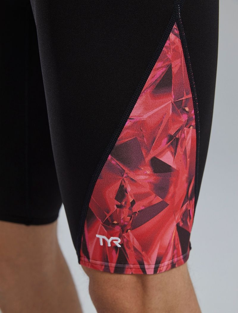 Maillot de Bain Tyr Durafast Elite? Blade Splice Jammer Crystalized Homme Noir Rouge | 63356562MYE