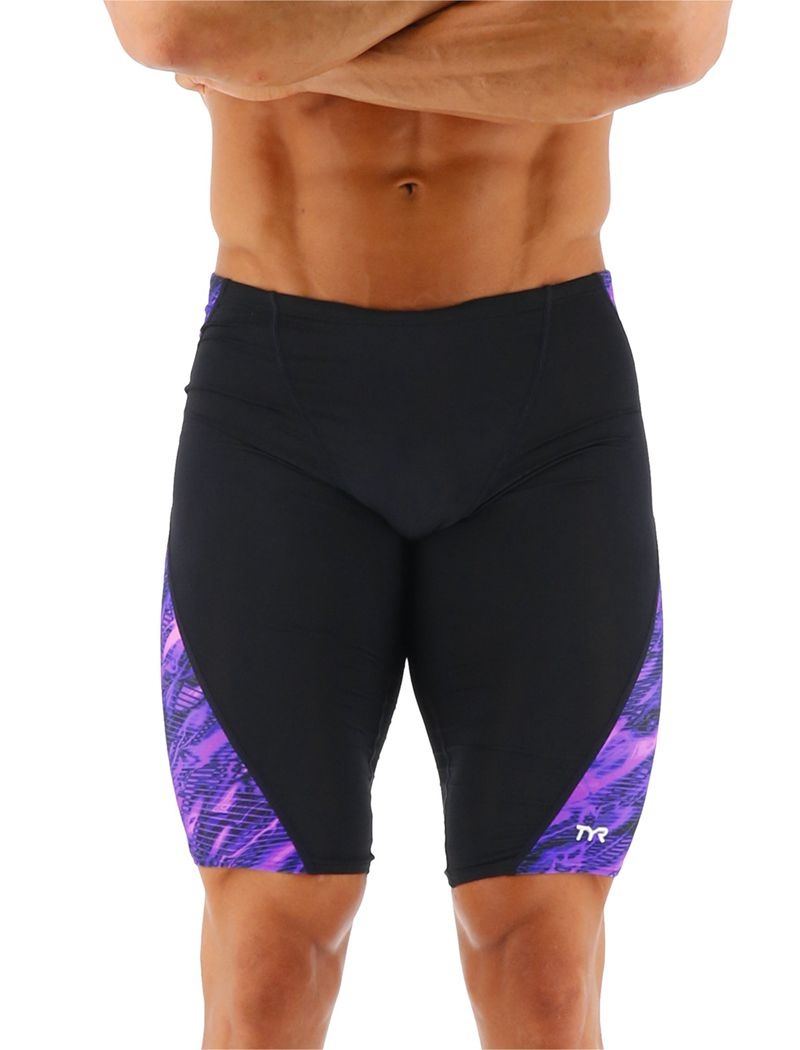 Maillot de Bain Tyr Durafast Lite? Blade Splice Jammer Cadence Homme Noir Violette | 96202034HJJ