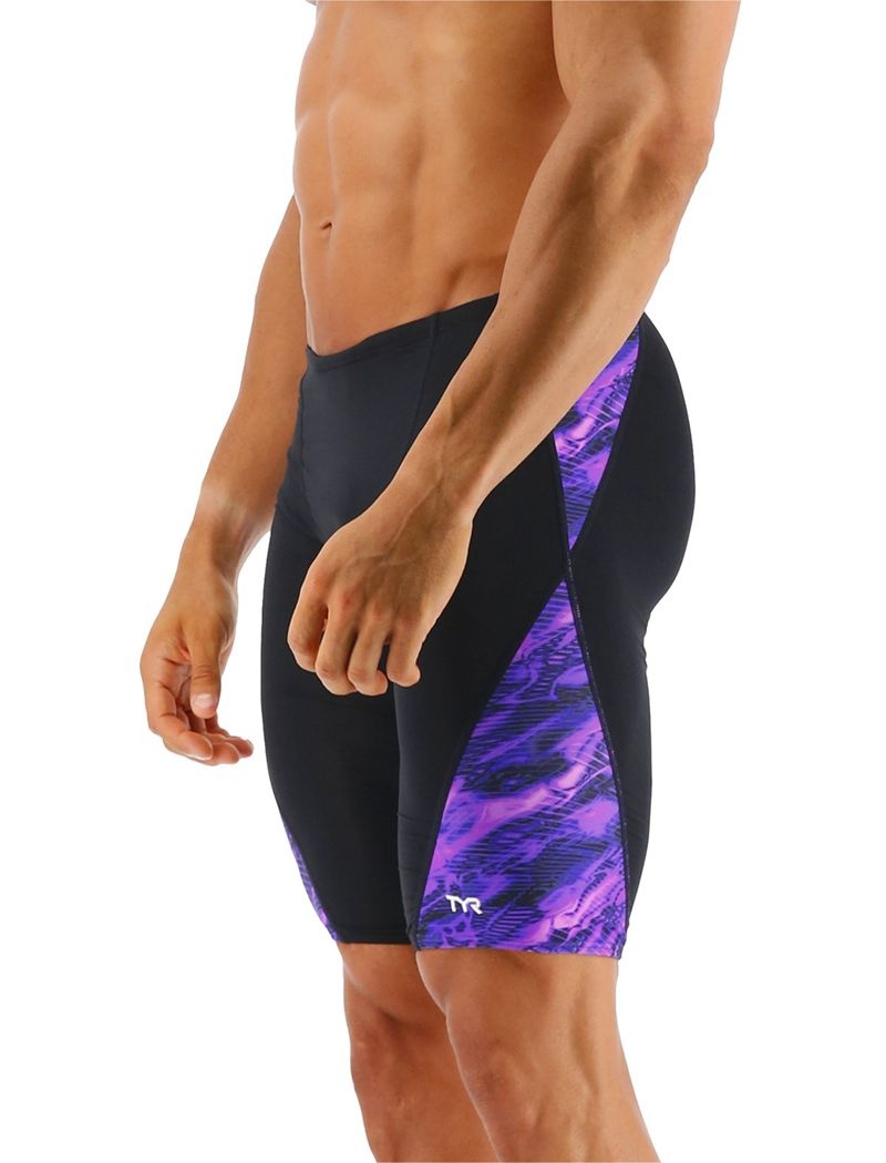 Maillot de Bain Tyr Durafast Lite? Blade Splice Jammer Cadence Homme Noir Violette | 96202034HJJ