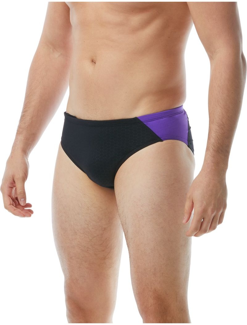 Maillot de Bain Tyr Durafast Elite? Blade Splice Hexa Homme Noir Violette | 38364426DMR