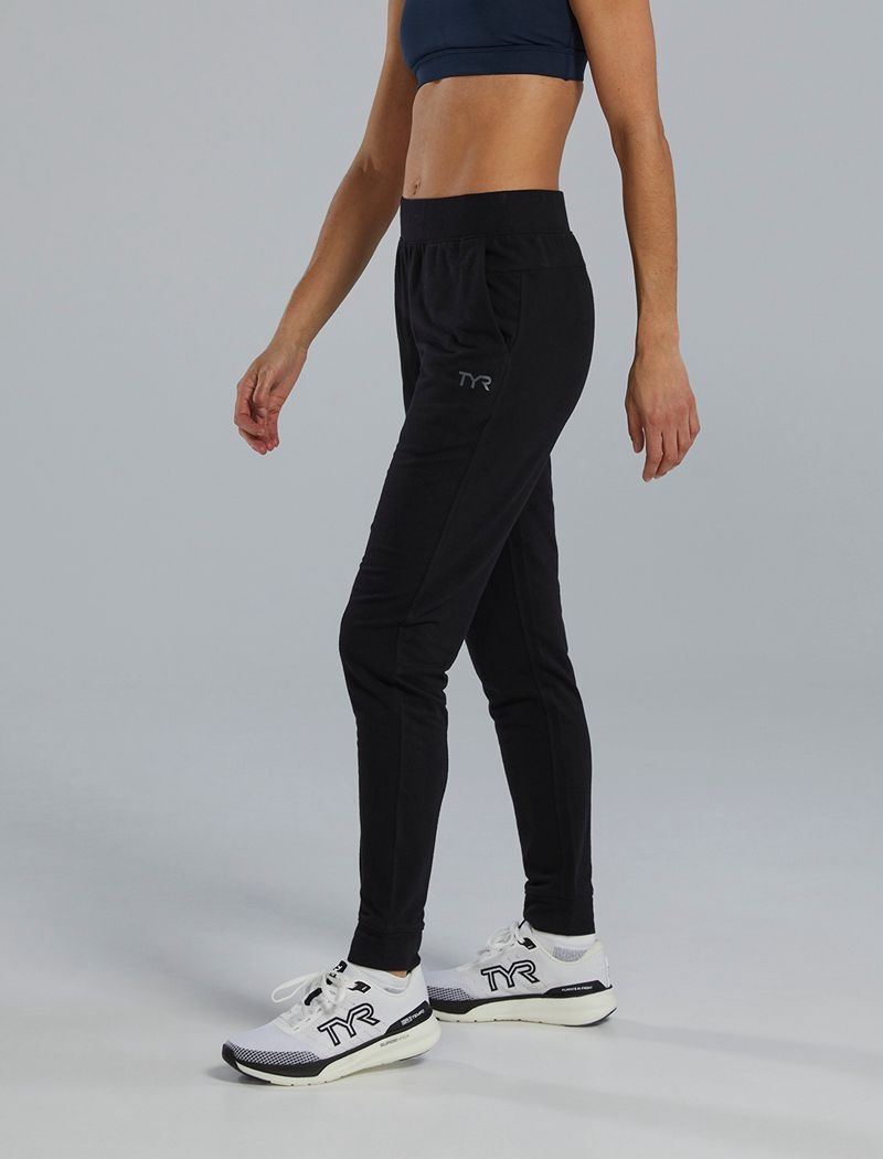 Pantalon Jogger Tyr Ultrasoft Midweight Terry A.M. Femme Noir | 67519924ZJZ