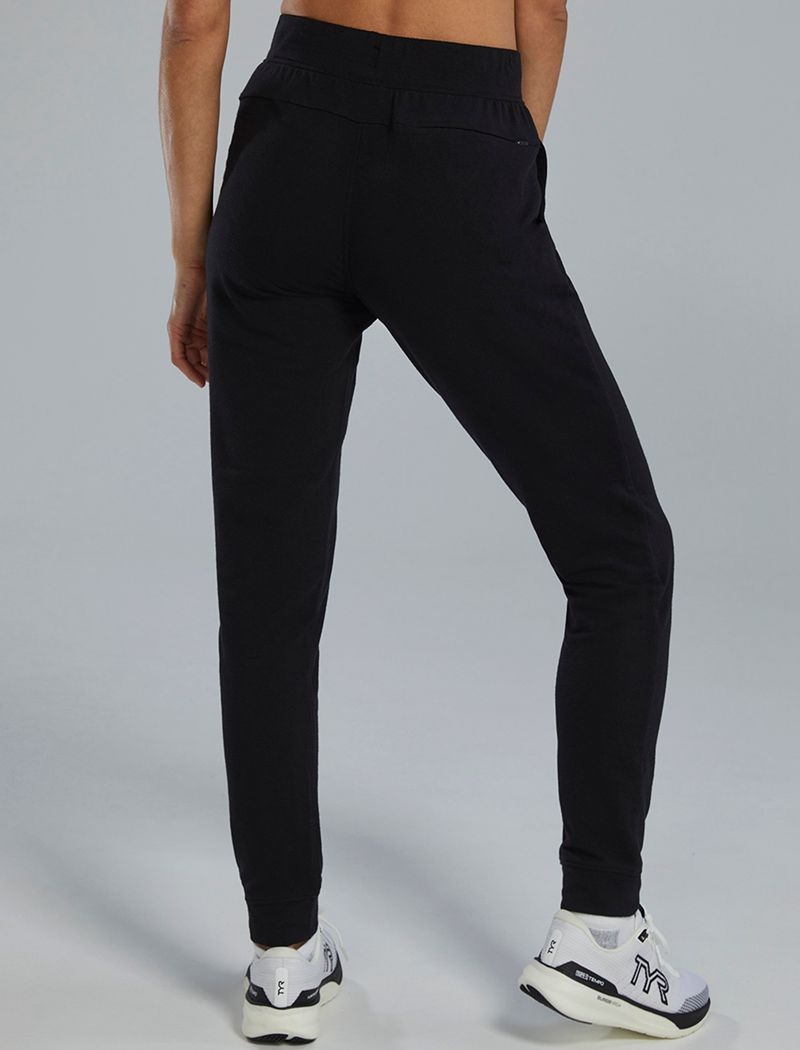 Pantalon Jogger Tyr Ultrasoft Midweight Terry A.M. Femme Noir | 67519924ZJZ