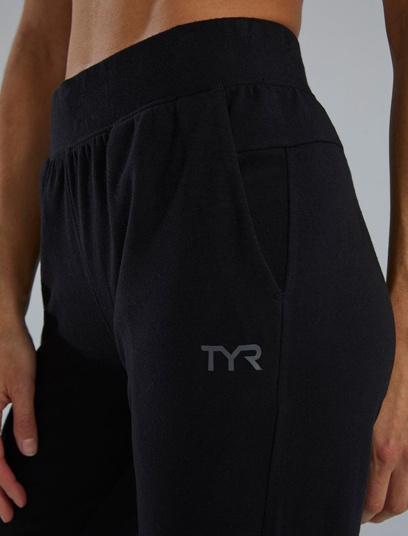 Pantalon Jogger Tyr Ultrasoft Midweight Terry A.M. Femme Noir | 67519924ZJZ