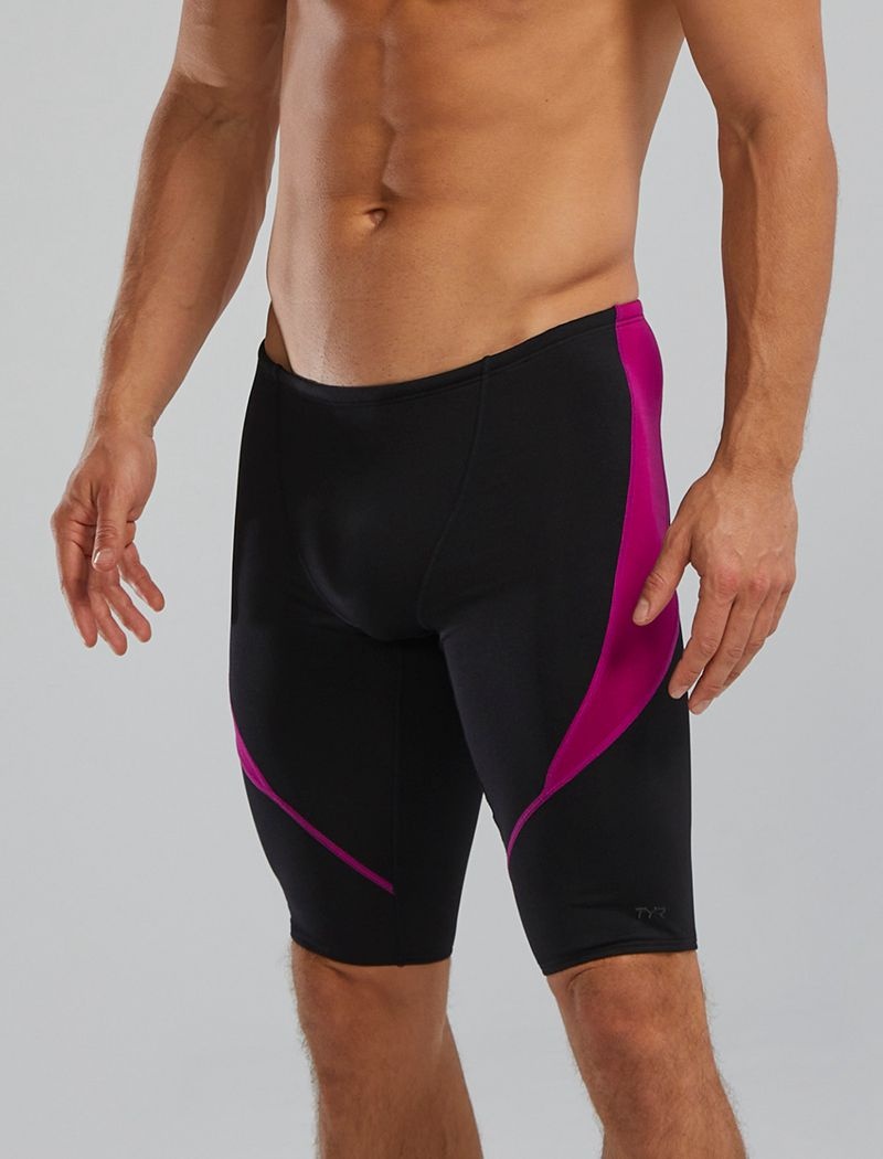 Maillot de Bain Tyr Durafast Elite? Curve Splice Jammer Homme Noir Rose | 00831023PRZ