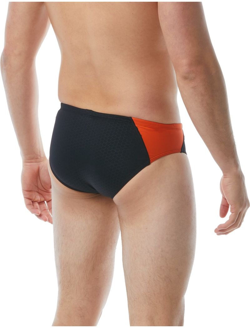 Maillot de Bain Tyr Durafast Elite? Blade Splice Hexa Homme Noir Orange | 58232430NUL