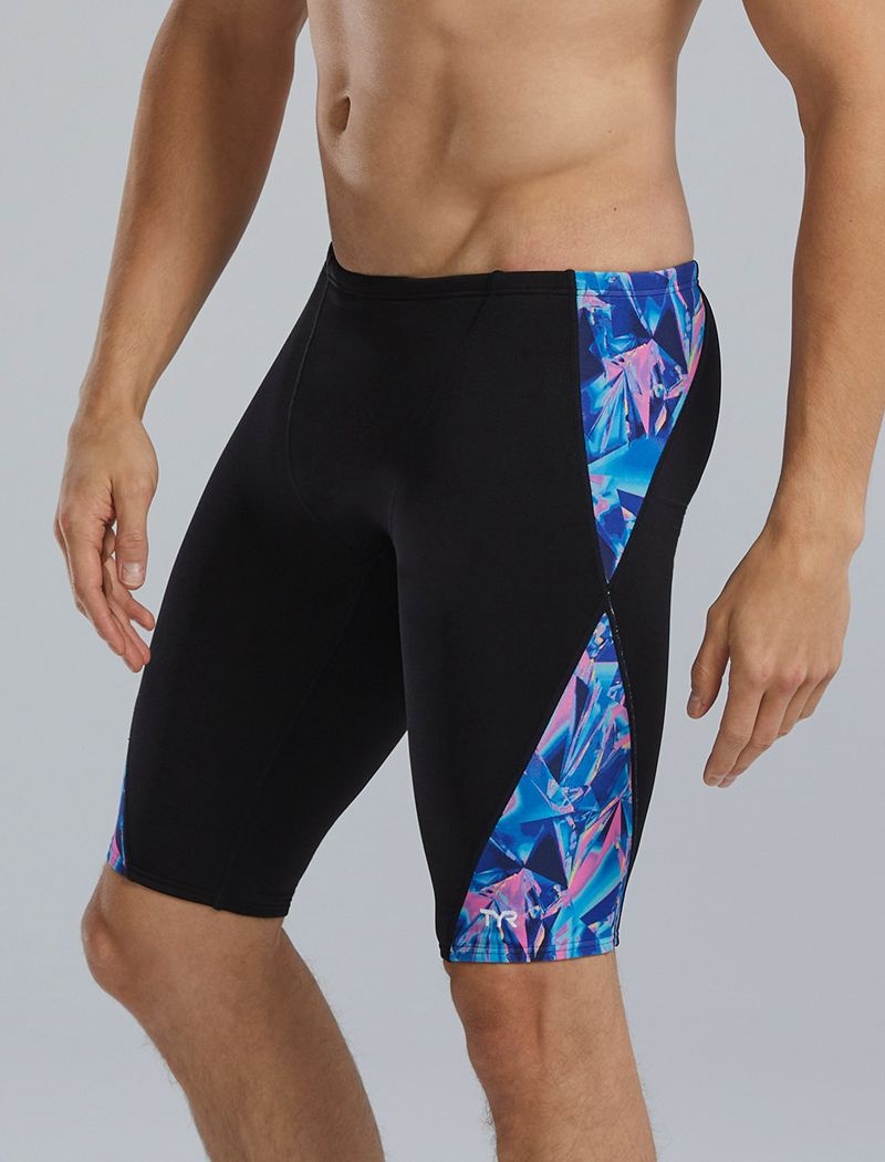 Maillot de Bain Tyr Durafast Elite? Blade Splice Jammer Crystalized Homme Noir Bleu Marine Rose | 13266772ZER