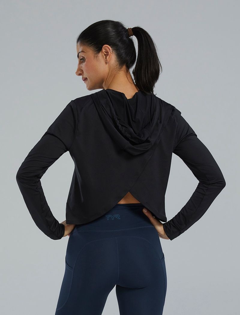 Sweat a Capuche Tyr Climadry? Open Back Tech Femme Noir | 00033093PNH