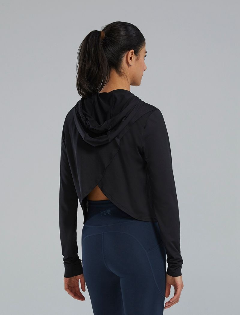 Sweat a Capuche Tyr Climadry? Open Back Tech Femme Noir | 00033093PNH