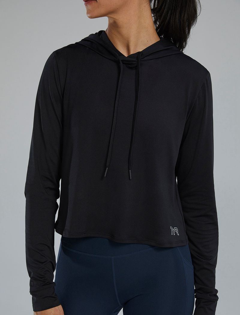 Sweat a Capuche Tyr Climadry? Open Back Tech Femme Noir | 00033093PNH