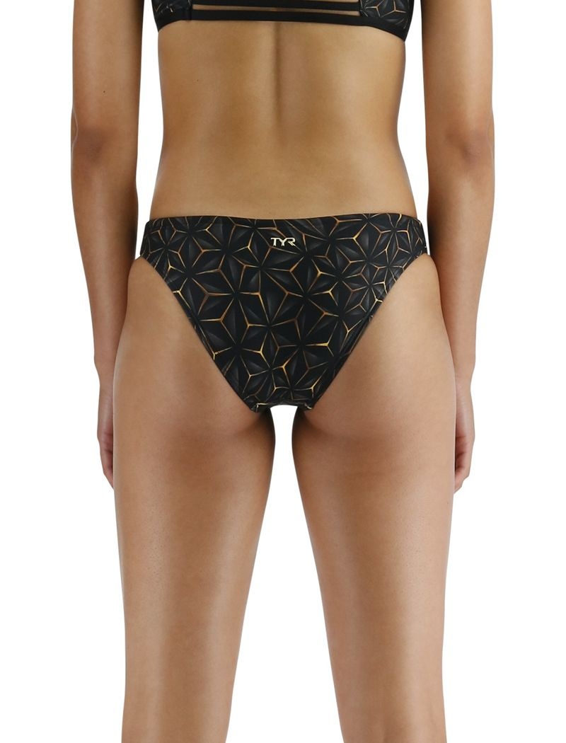 Bas de Bikini Tyr Durafast Elite? Mini Obsidian Femme Noir Doré | 55869917PRX