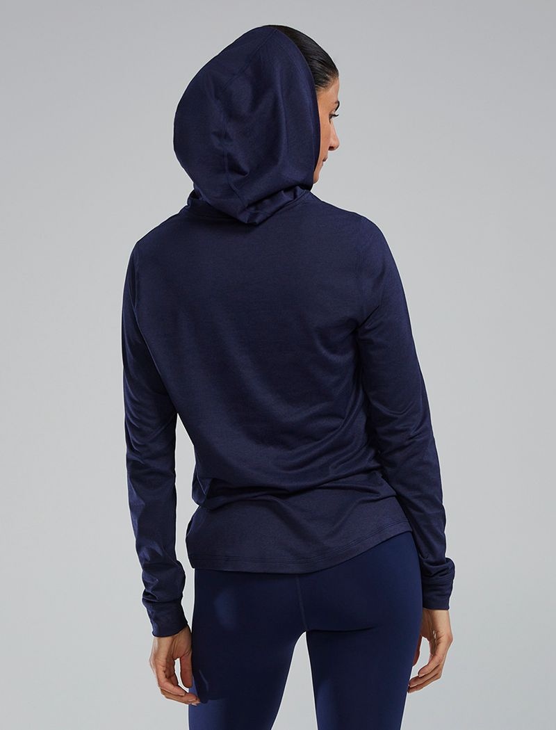 Sweat a Capuche Tyr Sls Tech Performance Femme Bleu Marine | 83892517GNJ