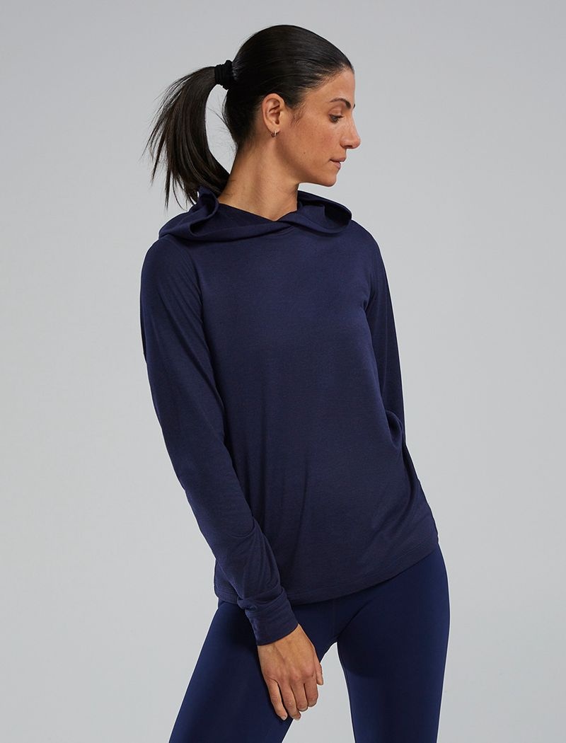 Sweat a Capuche Tyr Sls Tech Performance Femme Bleu Marine | 83892517GNJ