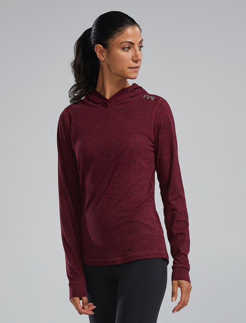 Sweat a Capuche Tyr Sls Tech Performance Femme Bordeaux | 93571731SAO