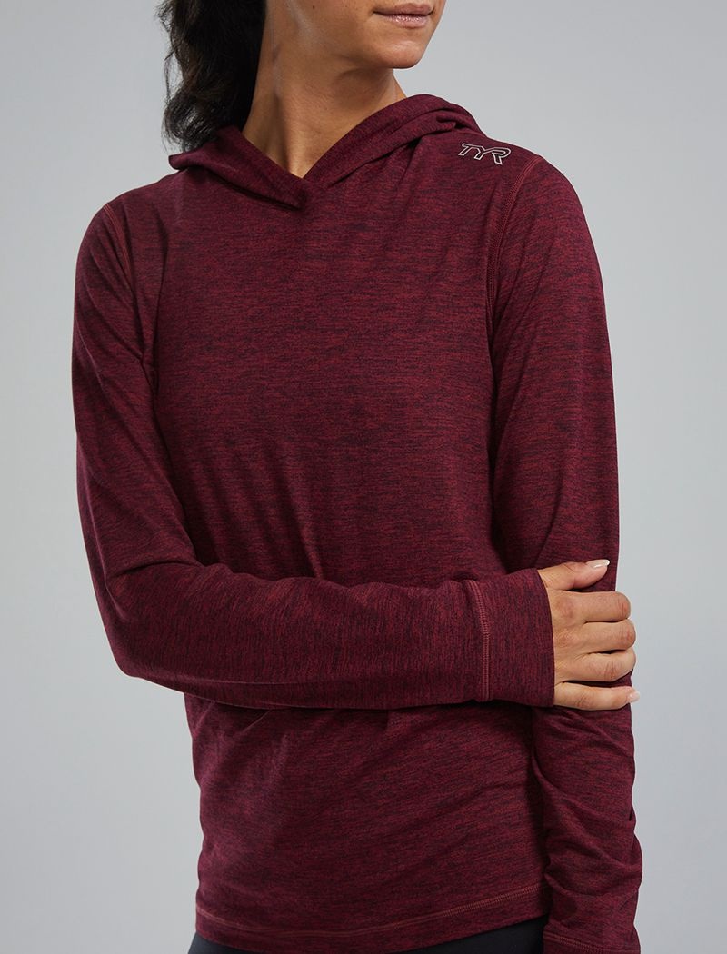 Sweat a Capuche Tyr Sls Tech Performance Femme Bordeaux | 93571731SAO