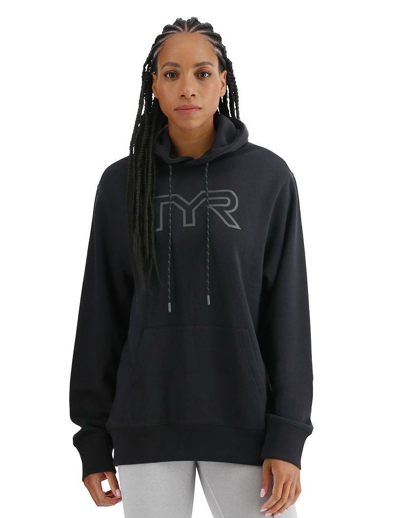 Sweat a Capuche Tyr Ultrasoft Big Logo Tech Femme Noir | 02975527SMX